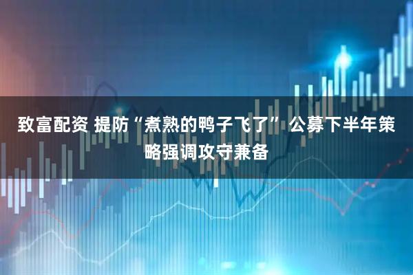 致富配资 提防“煮熟的鸭子飞了” 公募下半年策略强调攻守兼备